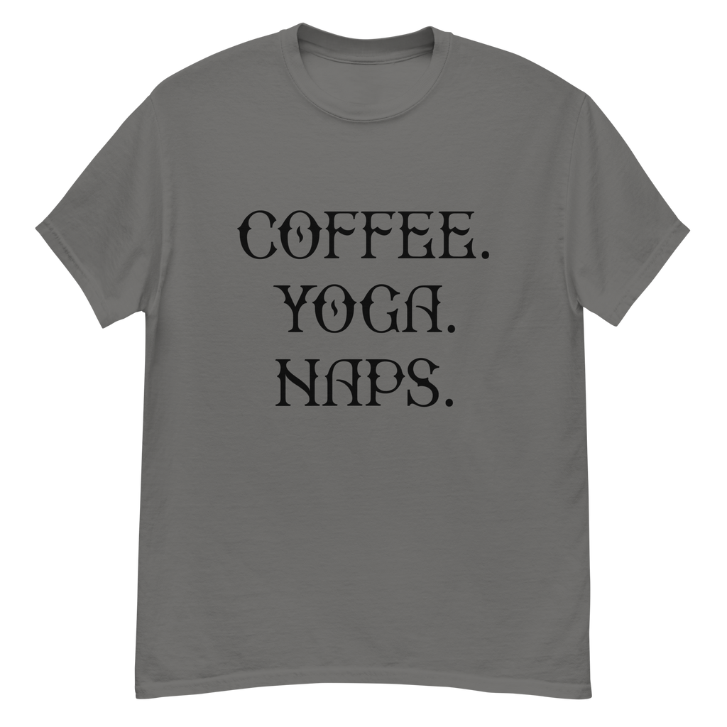 Samarreta unisex COFFEE YOGA NAPS