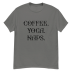 COFFEE YOGA NAPS unisex t-shirt - Printoo Shop - - t-shirt, unisex, Unisex Classic Tee | Gildan 5000