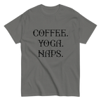 COFFEE YOGA NAPS unisex t-shirt - Printoo Shop - - t-shirt, unisex, Unisex Classic Tee | Gildan 5000