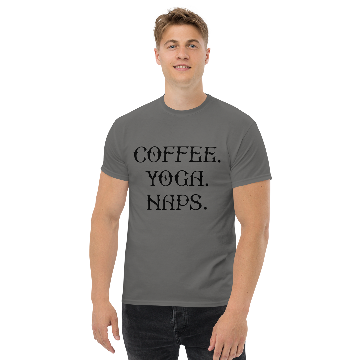 COFFEE YOGA NAPS Coffee series men's t-shirt