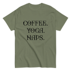 COFFEE YOGA NAPS unisex t-shirt - Printoo Shop - - t-shirt, unisex, Unisex Classic Tee | Gildan 5000