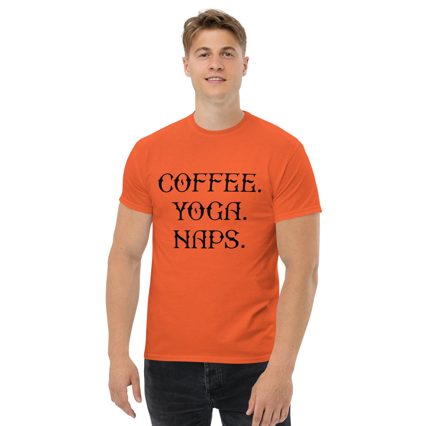 COFFEE YOGA NAPS Coffee series men's t-shirt