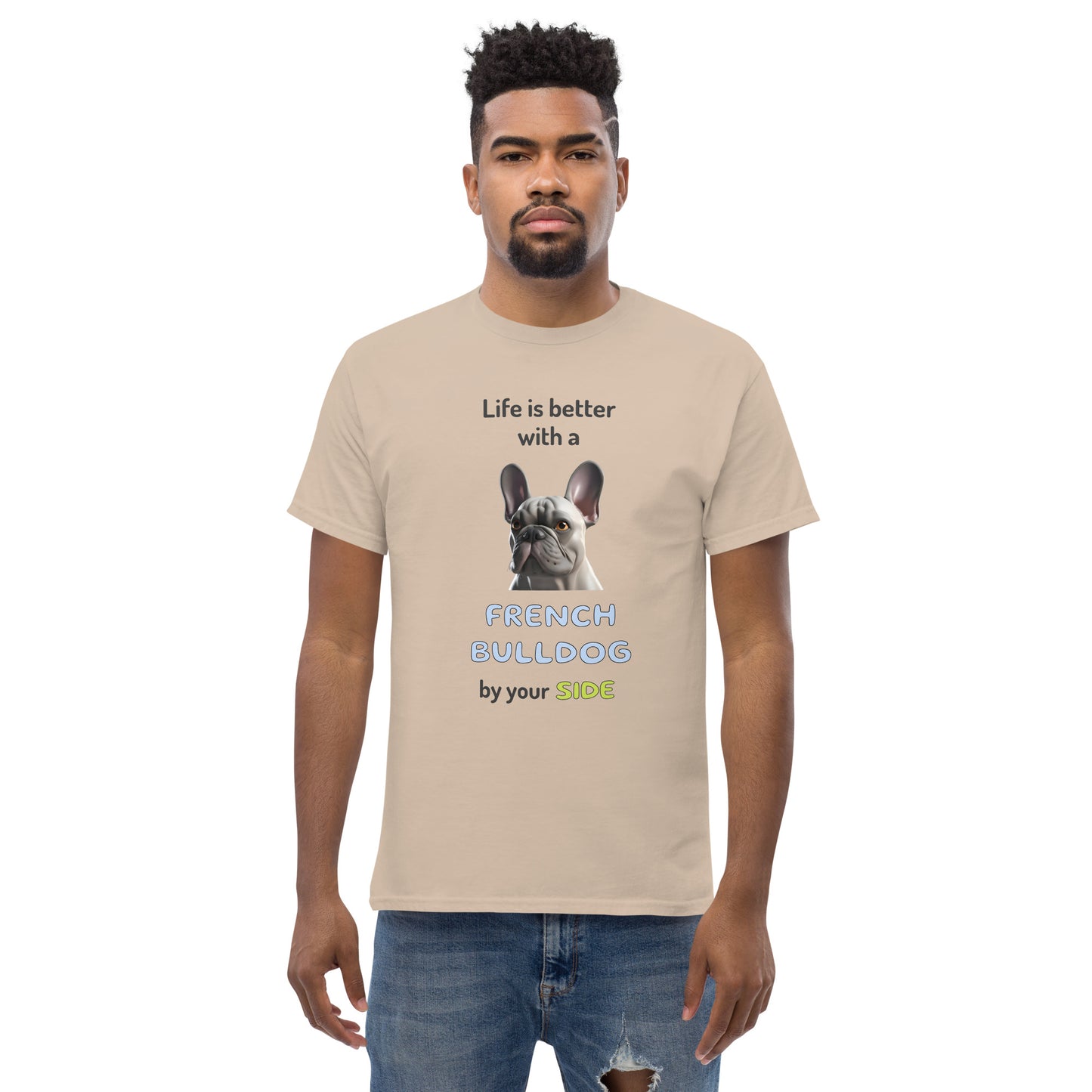 LIFE IS BETTER W/ FRENCH BULLDOG Men's classic tee