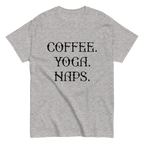 COFFEE YOGA NAPS unisex t-shirt - Printoo Shop - - t-shirt, unisex, Unisex Classic Tee | Gildan 5000