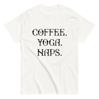 COFFEE YOGA NAPS unisex t-shirt - Printoo Shop - - t-shirt, unisex, Unisex Classic Tee | Gildan 5000
