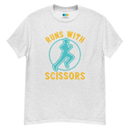RUNS /w SCISSORS unisex t-shirt - Printoo Shop - - running, t-shirt, unisex, Unisex Classic Tee | Gildan 5000