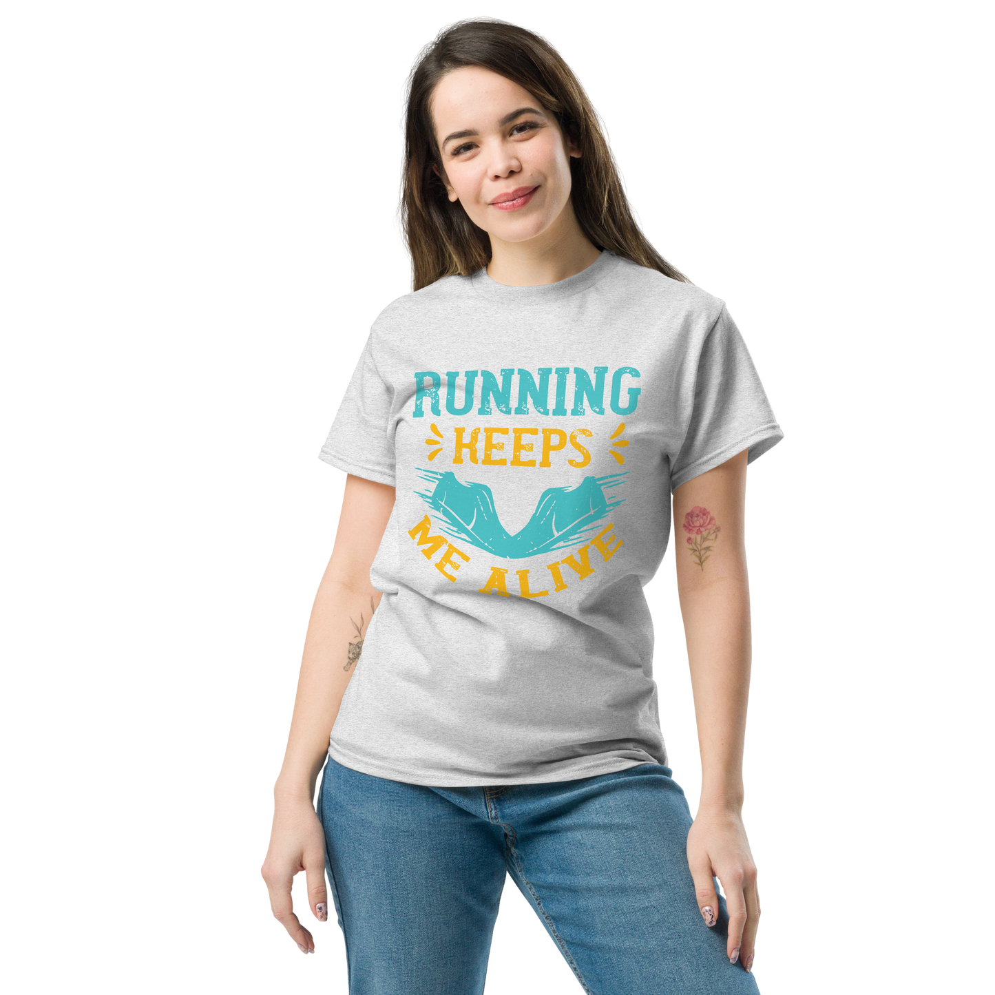 RUNNING KEEPS ME ALIVE unisex running t-shirt