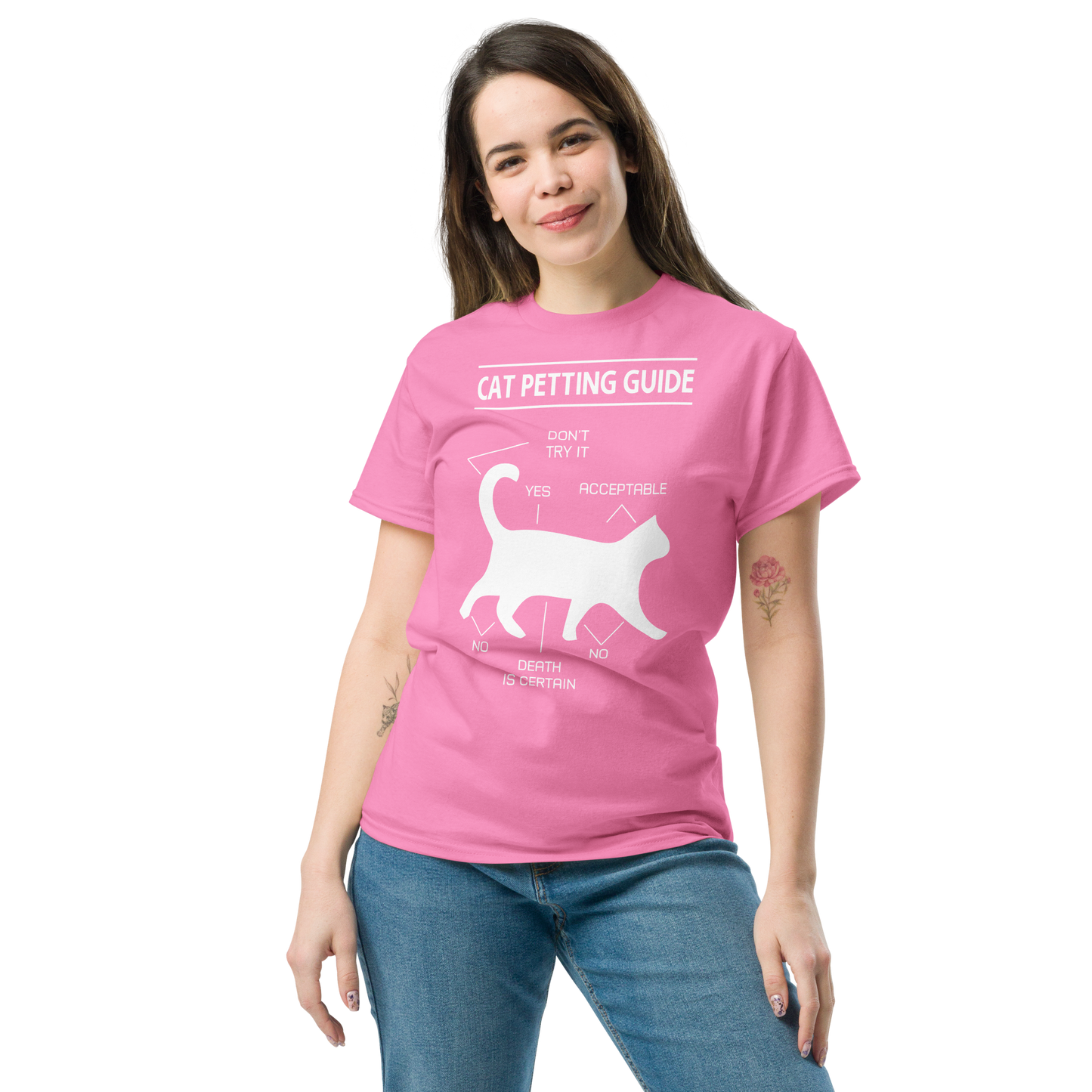 CAT PETTING GUIDE Cat series unisex cotton t-shirt