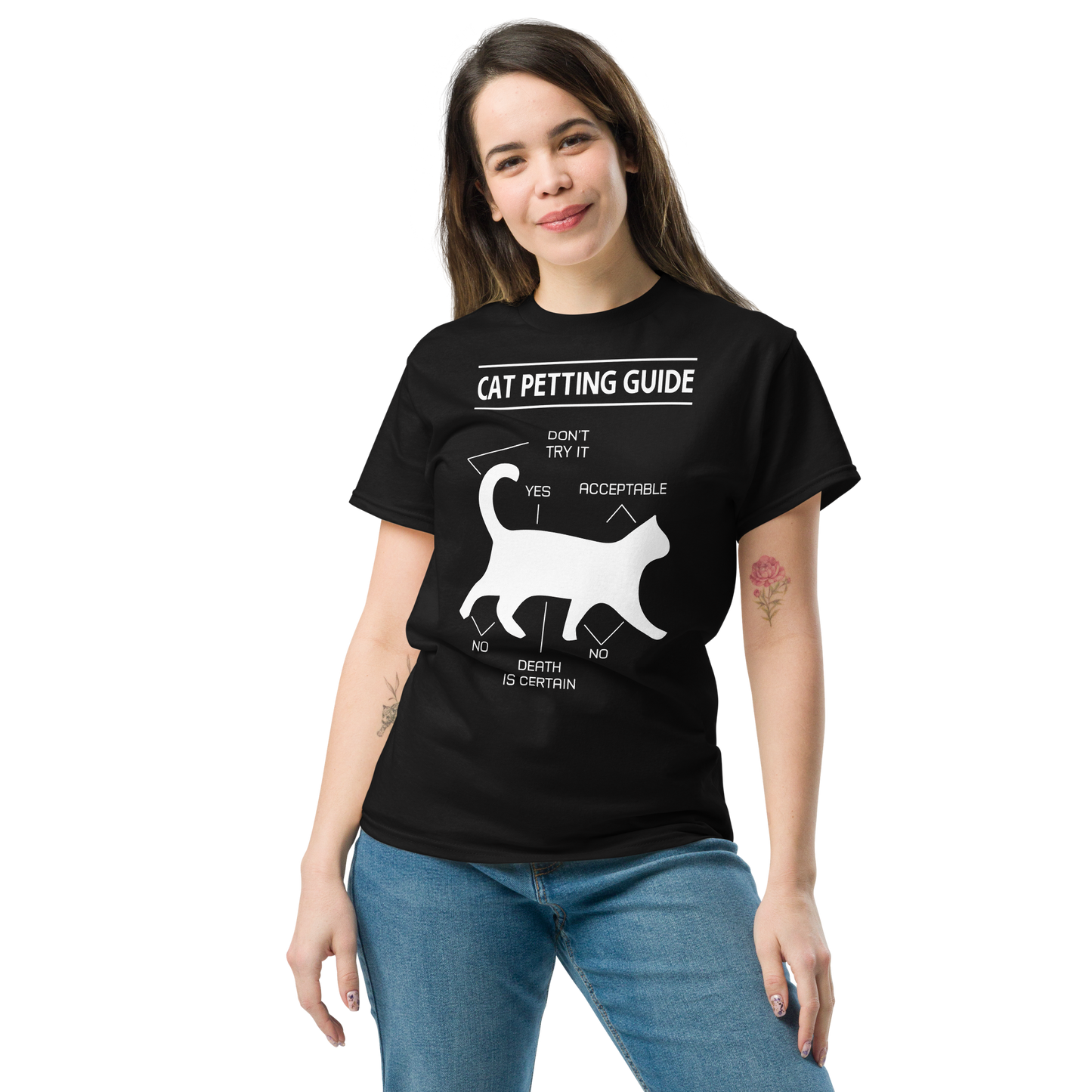 CAT PETTING GUIDE Cat series unisex cotton t-shirt