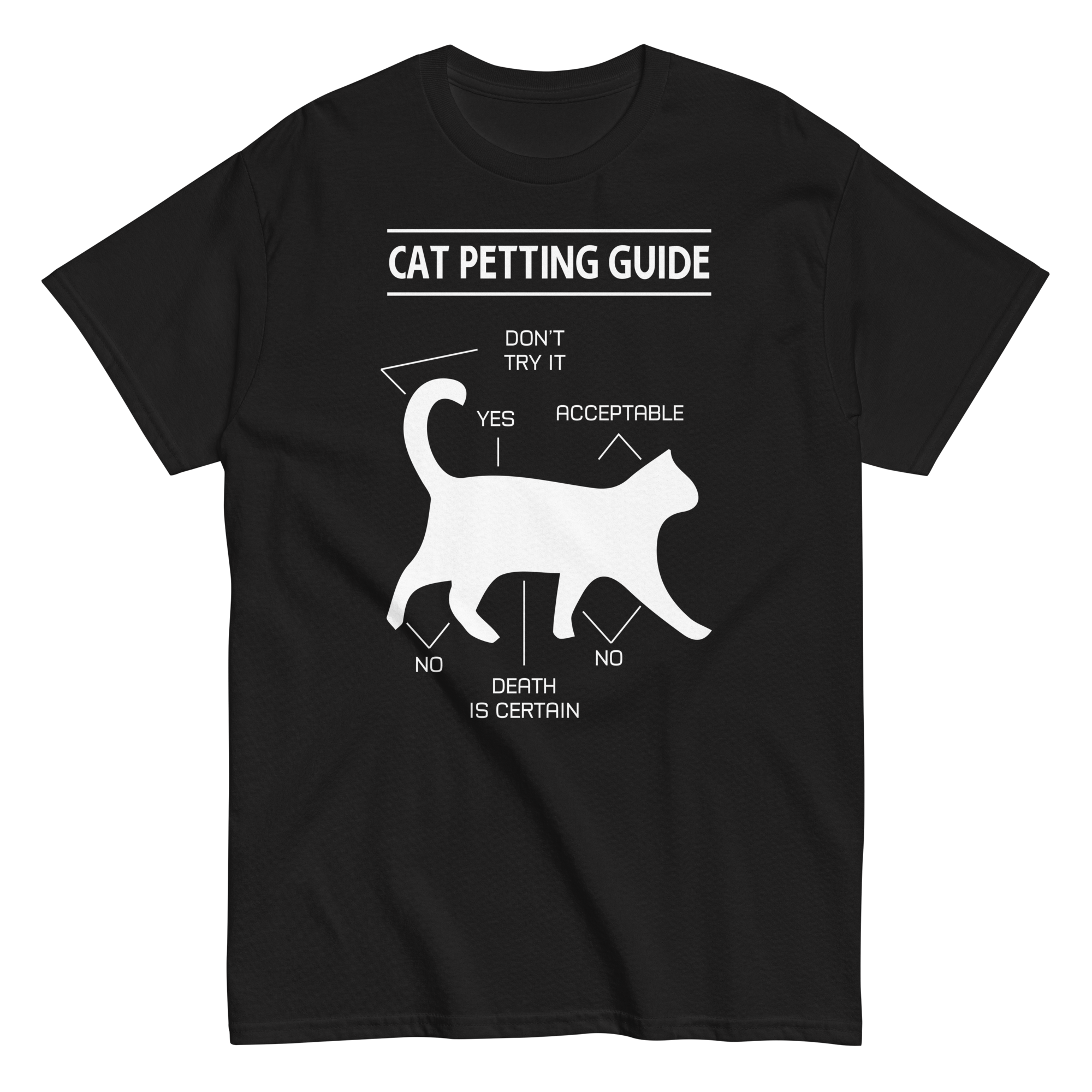 CAT PETTING GUIDE unisex t-shirt
