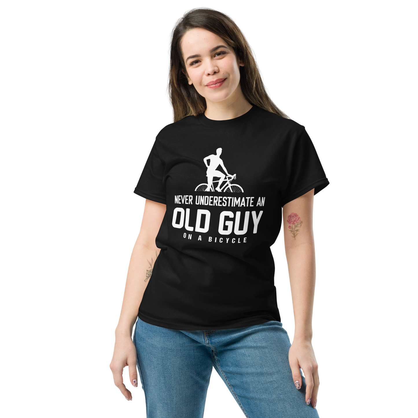 OLD GUY ON A BICYCLE unisex t-shirt