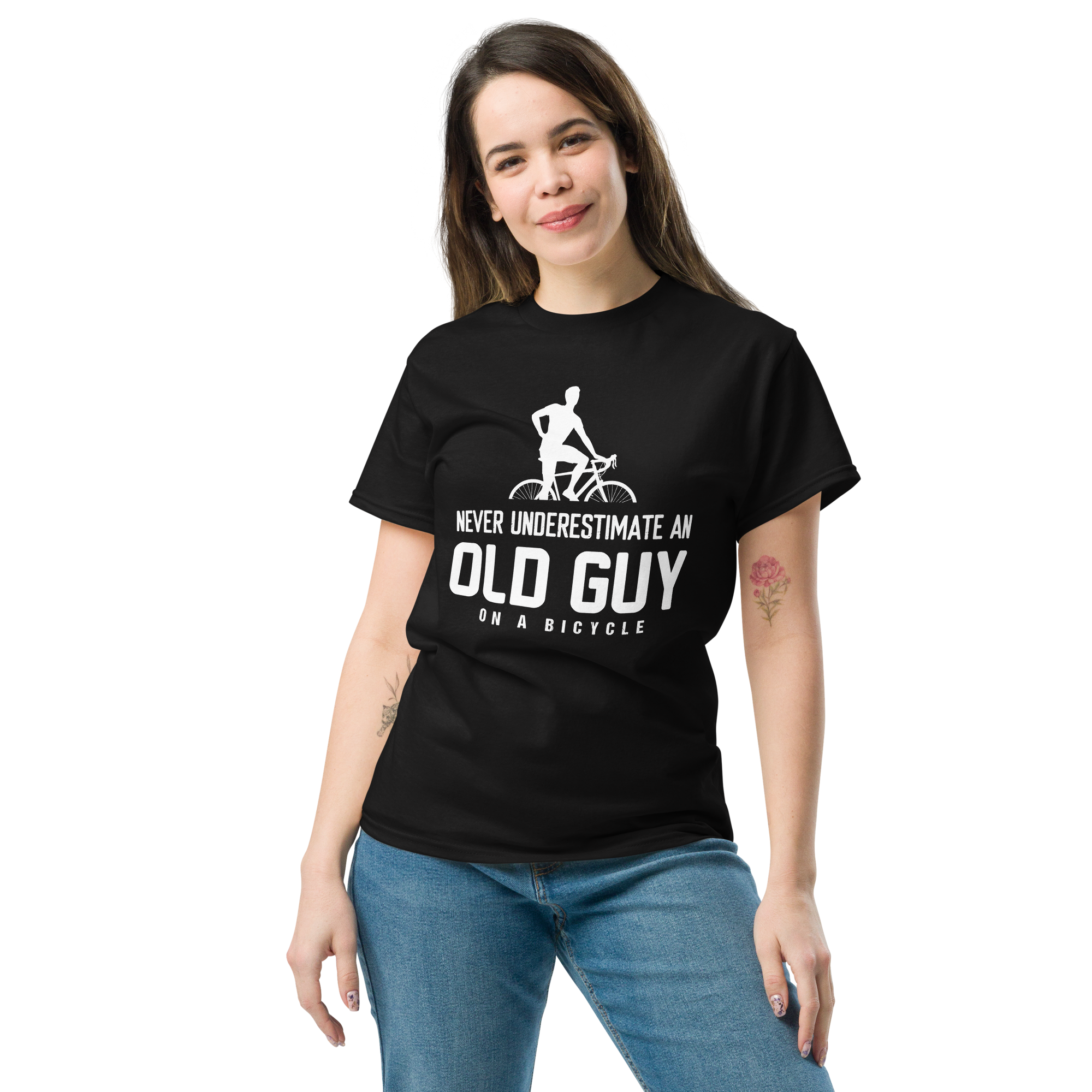 OLD GUY ON A BICYCLE unisex t-shirt