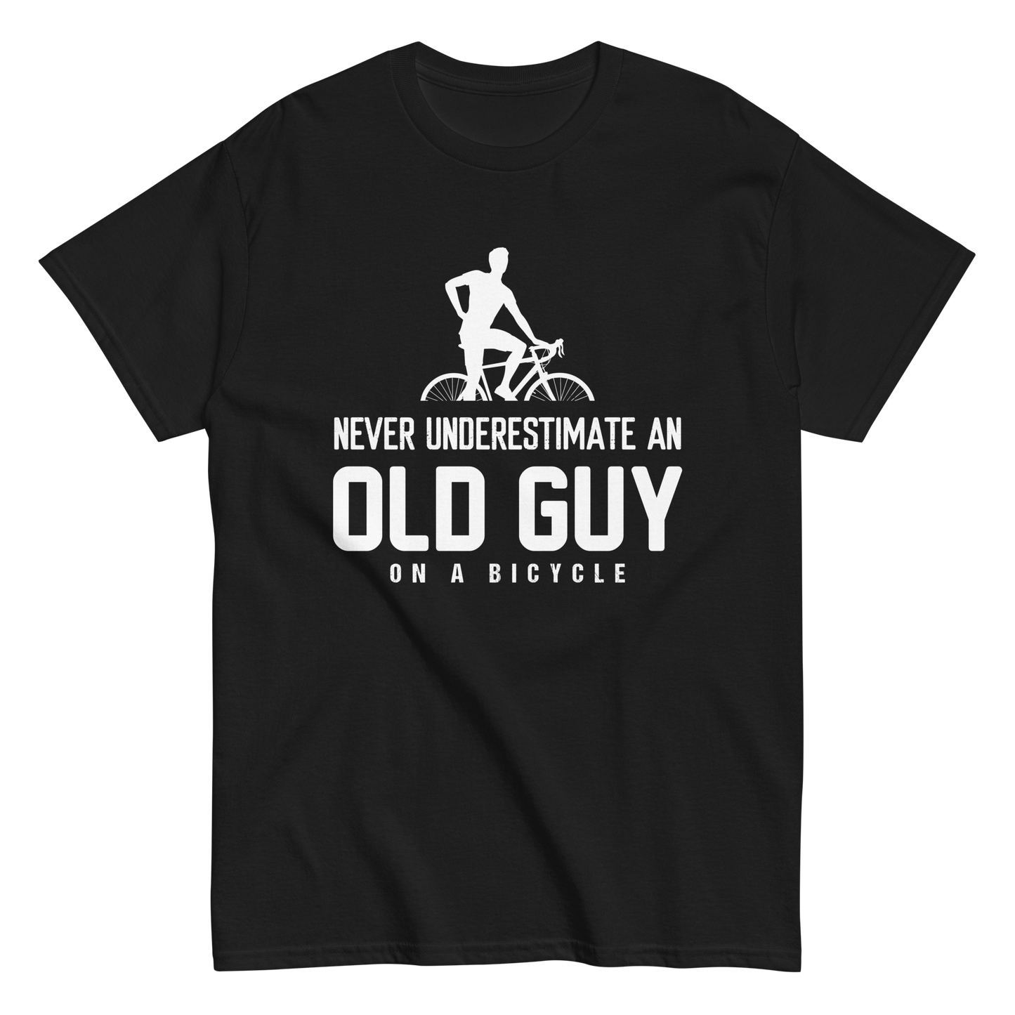 OLD GUY ON A BICYCLE unisex t-shirt