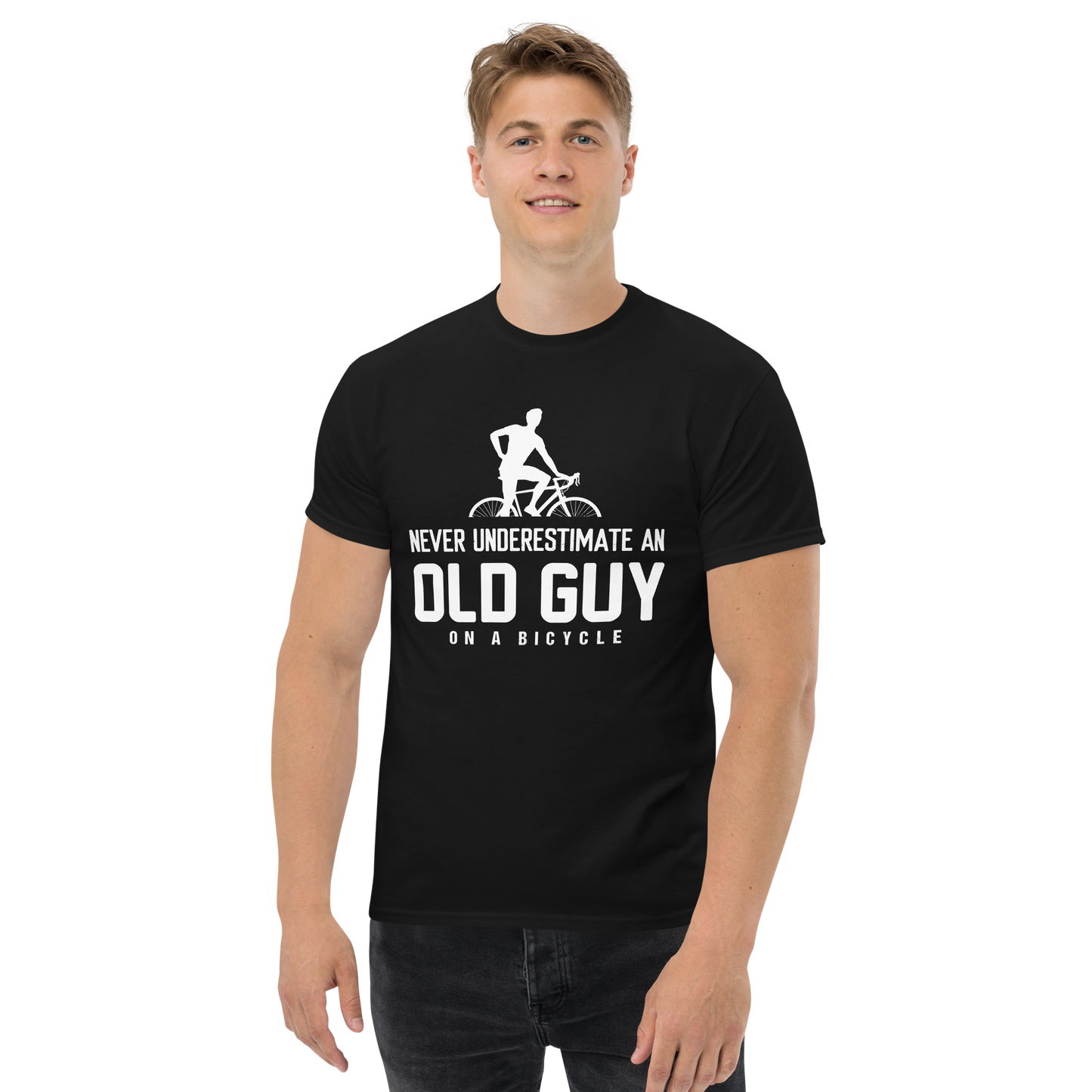 OLD GUY ON A BICYCLE unisex t-shirt