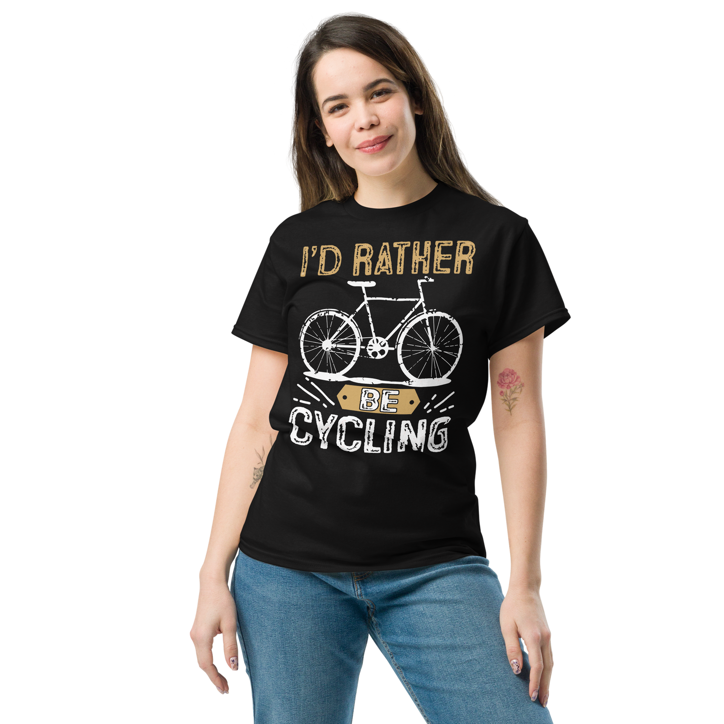 I'D RATHER BE CYCLING unisex t-shirt