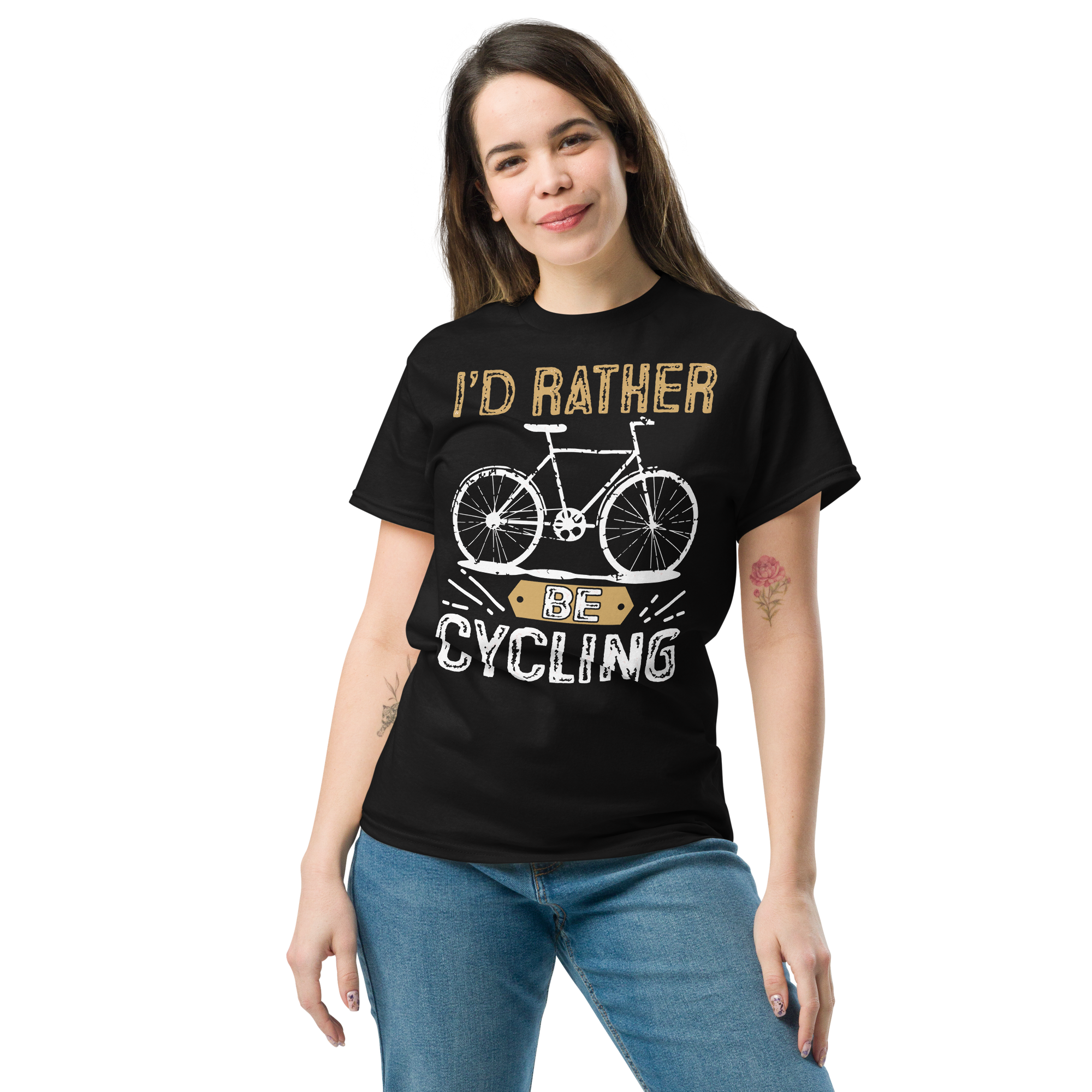 I'D RATHER BE CYCLING unisex t-shirt