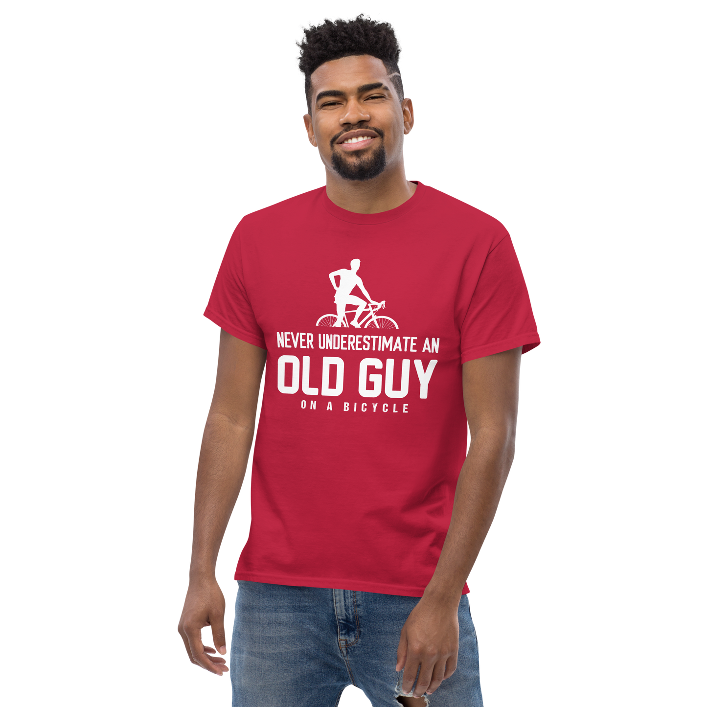 OLD GUY ON A BICYCLE unisex t-shirt