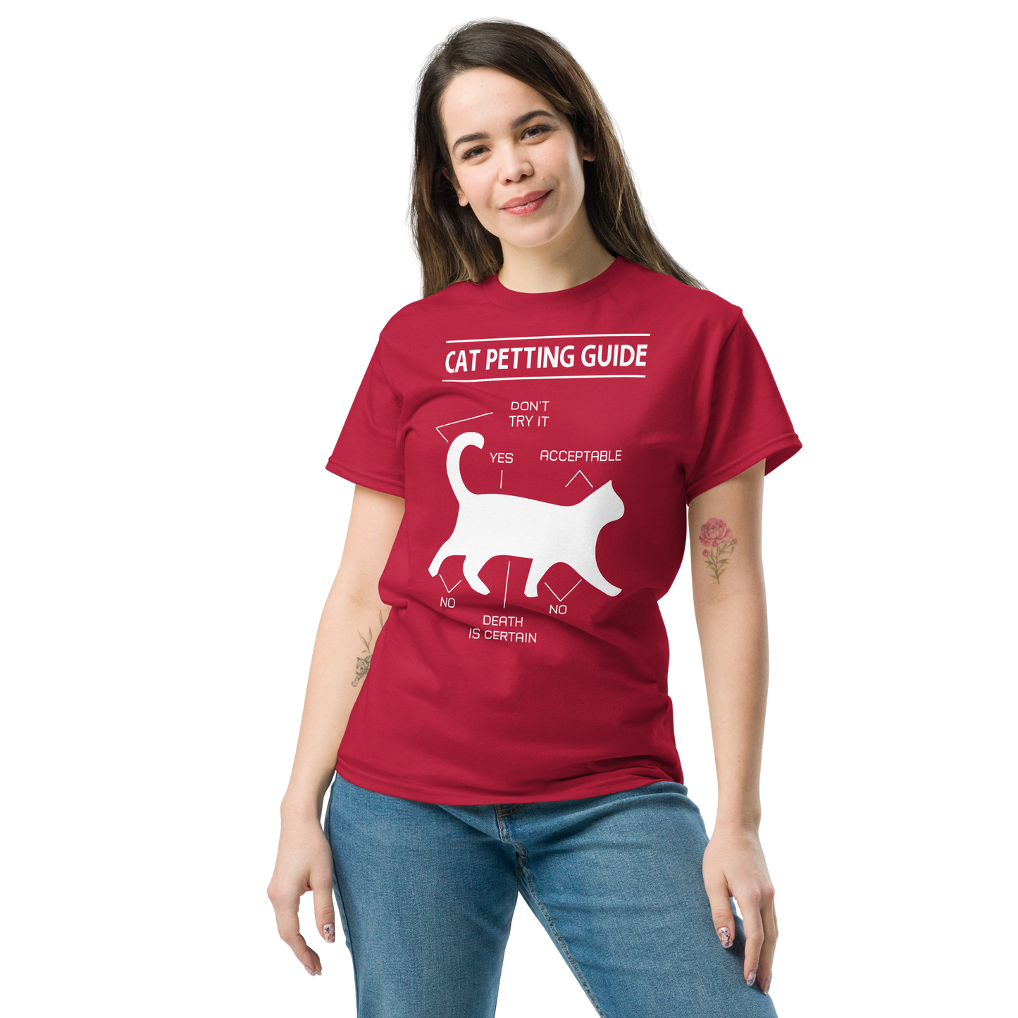 CAT PETTING GUIDE Cat series unisex cotton t-shirt