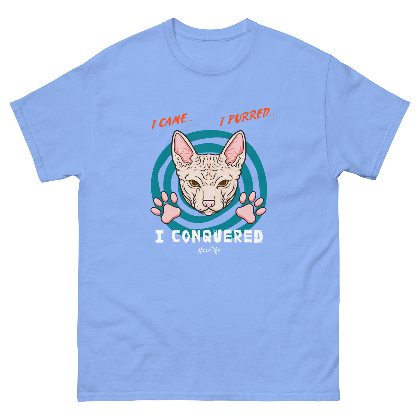 I CONQUERED Cat series unisex cotton t-shirt