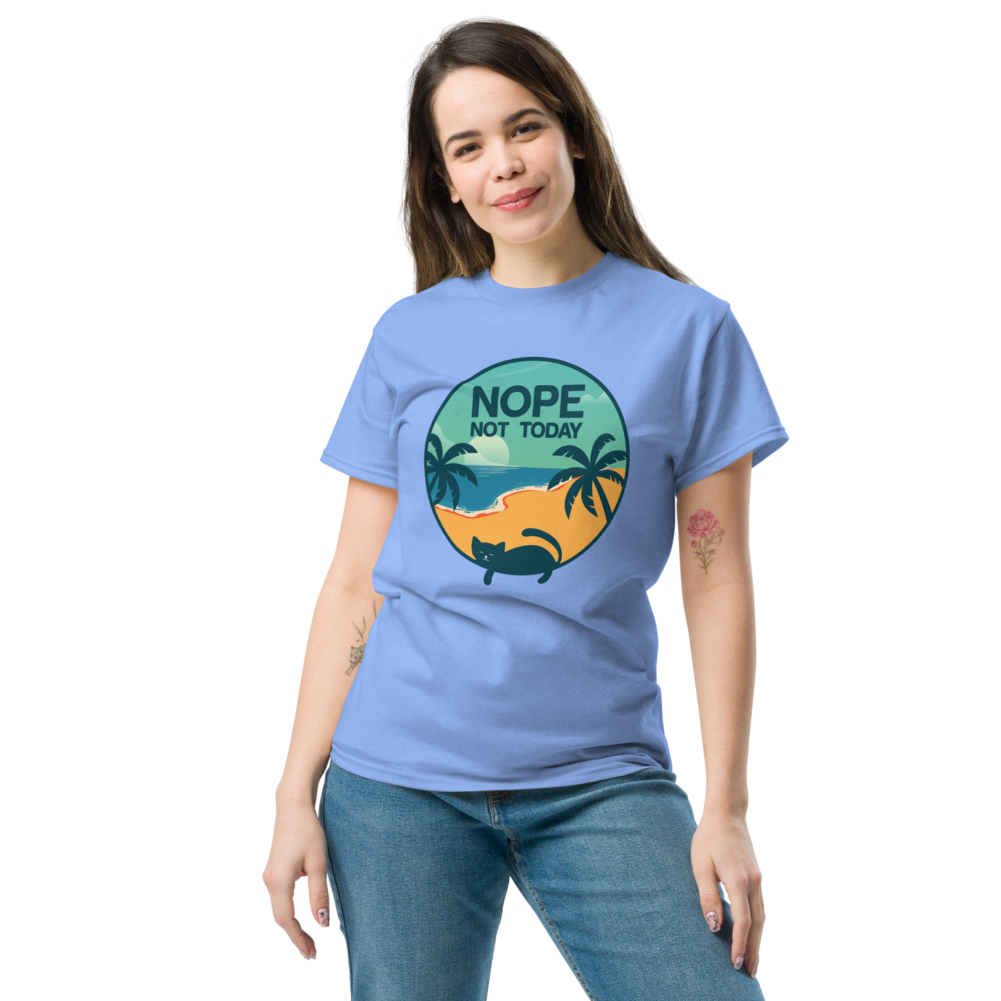 NOT TODAY Cat series unisex cotton t-shirt