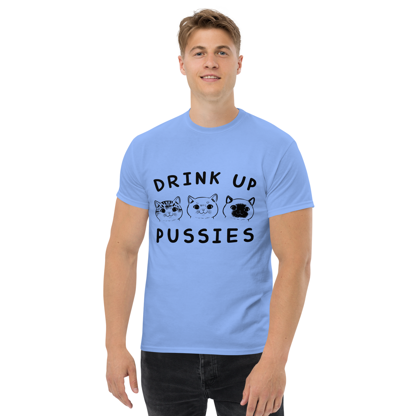 DRINK UP PUSSIES Cat series unisex cotton t-shirt