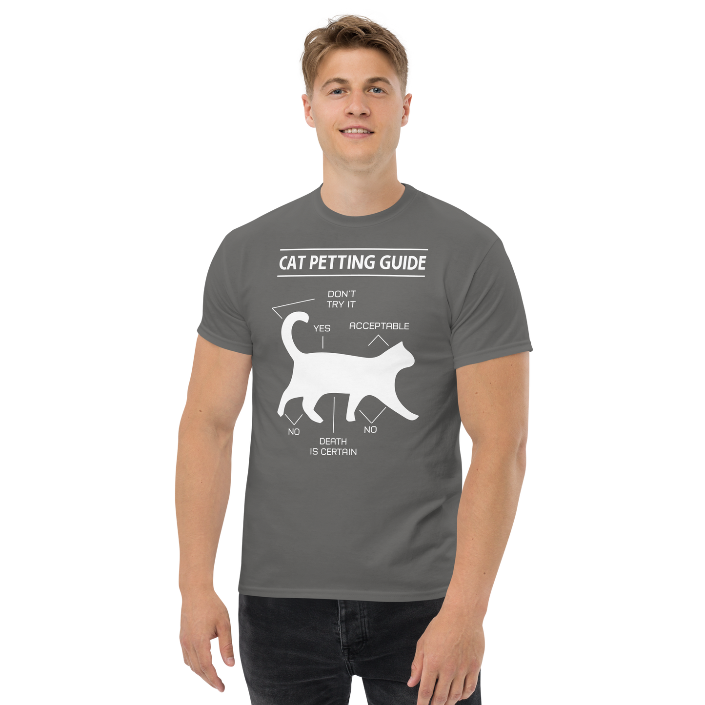 CAT PETTING GUIDE Cat series unisex cotton t-shirt