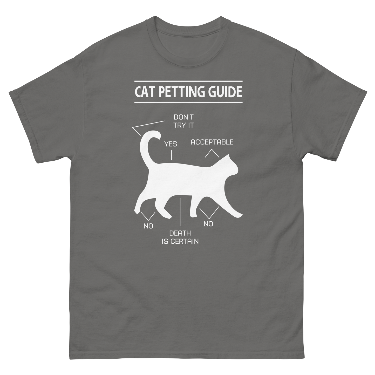 CAT PETTING GUIDE Cat series unisex cotton t-shirt