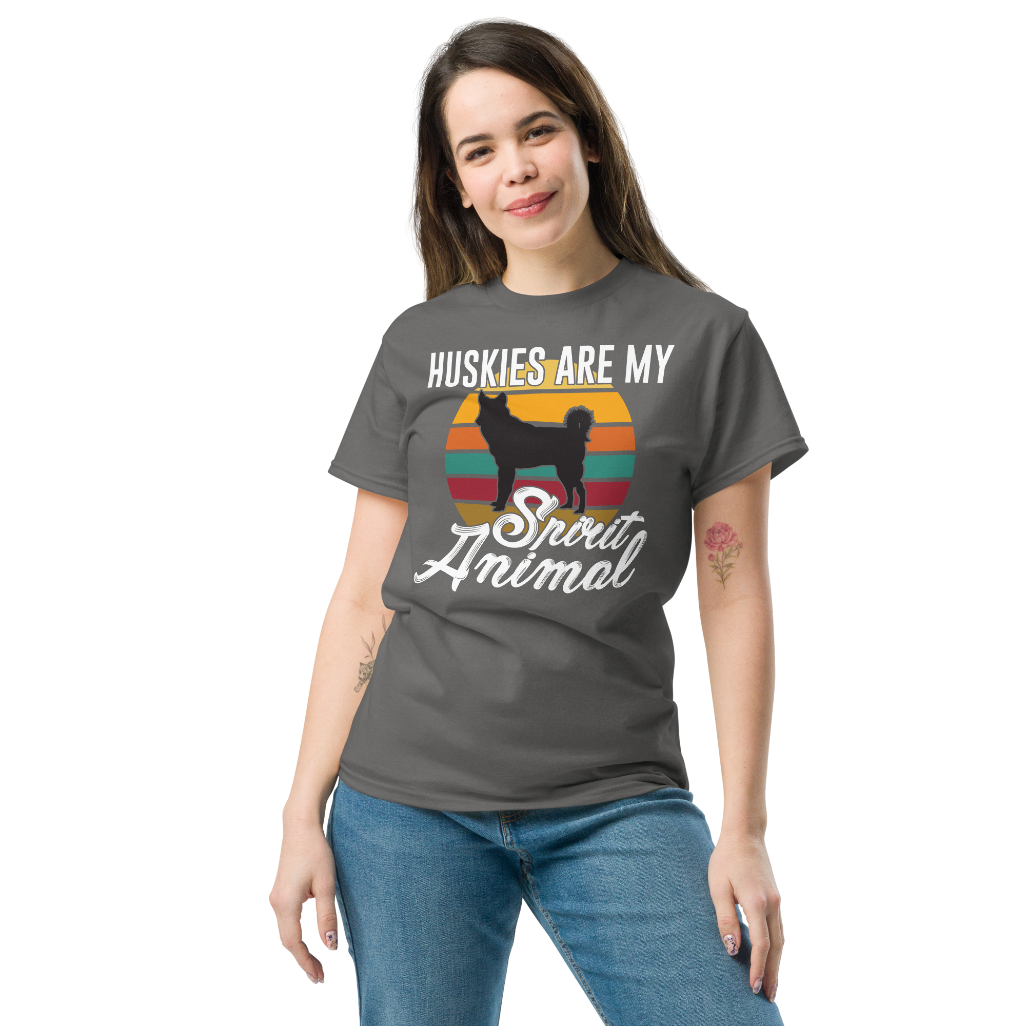HUSKIES ARE MY SPIRIT ANIMAL unisex t-shirt