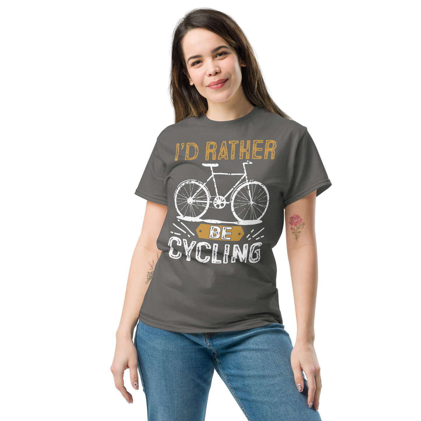 I'D RATHER BE CYCLING unisex t-shirt