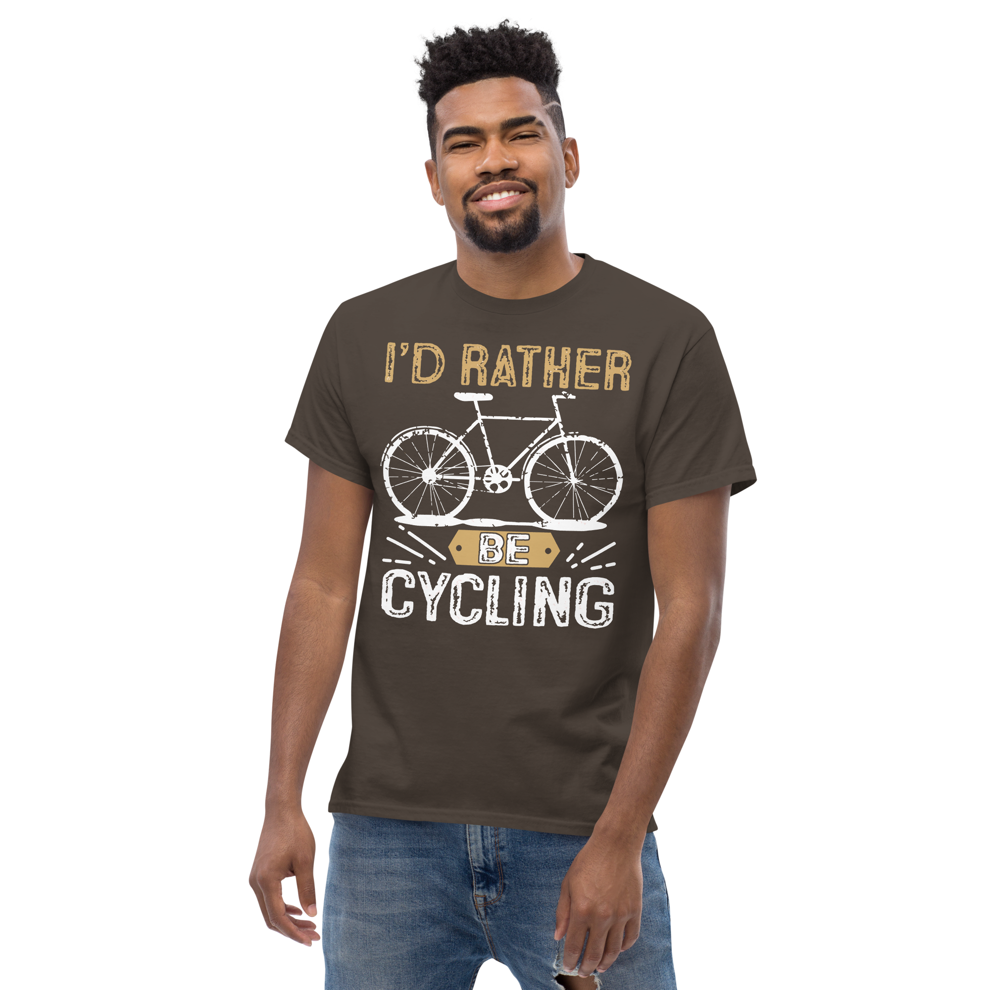 I'D RATHER BE CYCLING unisex t-shirt