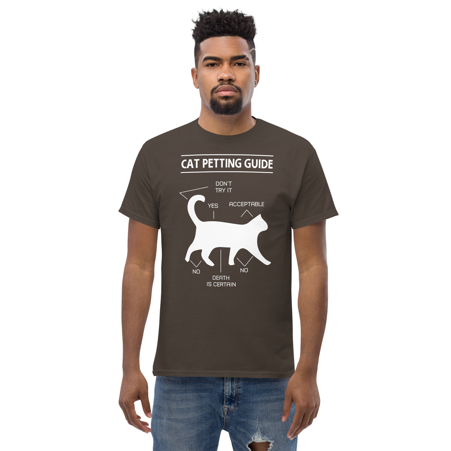 CAT PETTING GUIDE Cat series unisex cotton t-shirt