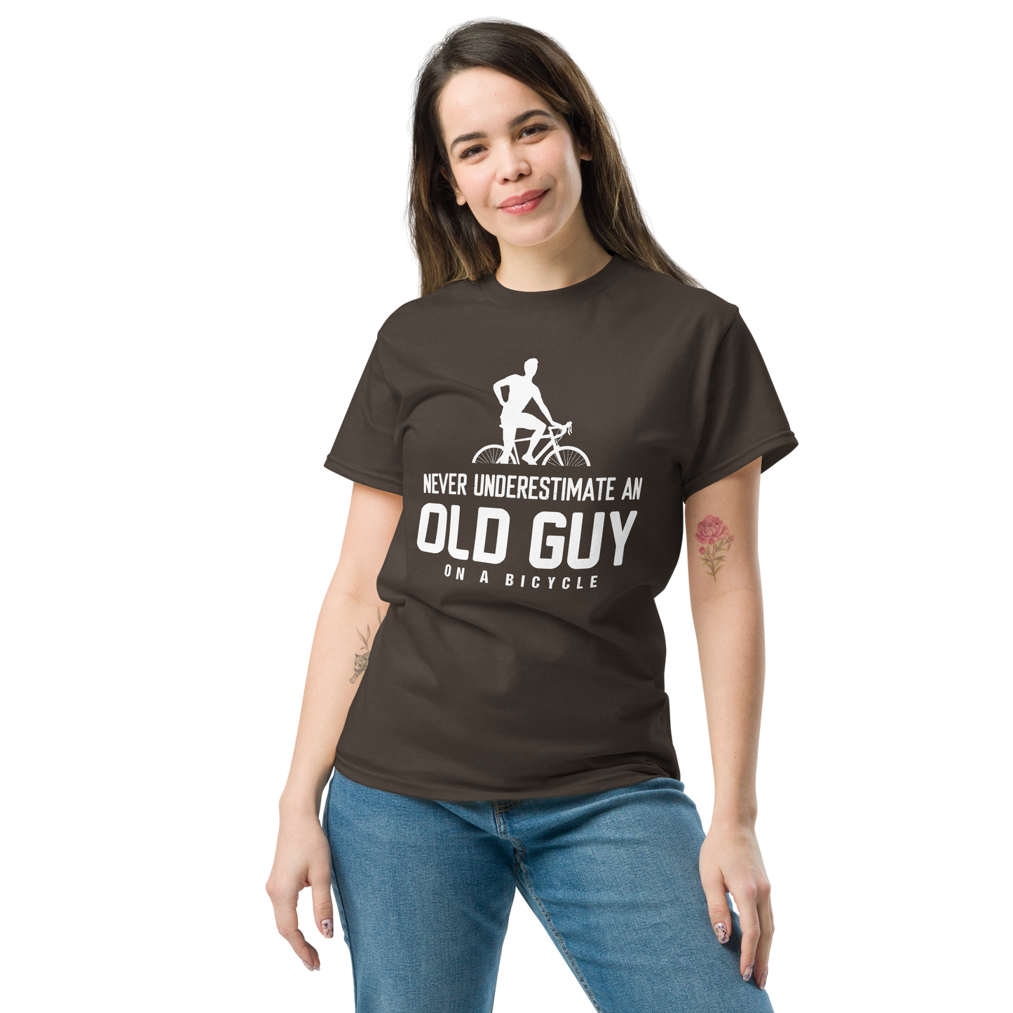 OLD GUY ON A BICYCLE unisex t-shirt