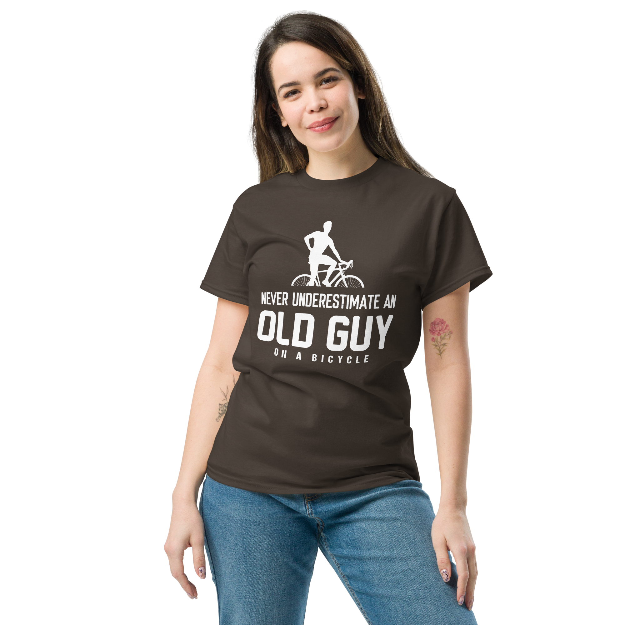 OLD GUY ON A BICYCLE unisex t-shirt