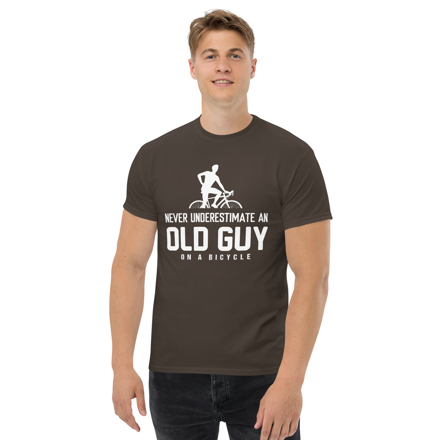 OLD GUY ON A BICYCLE unisex t-shirt