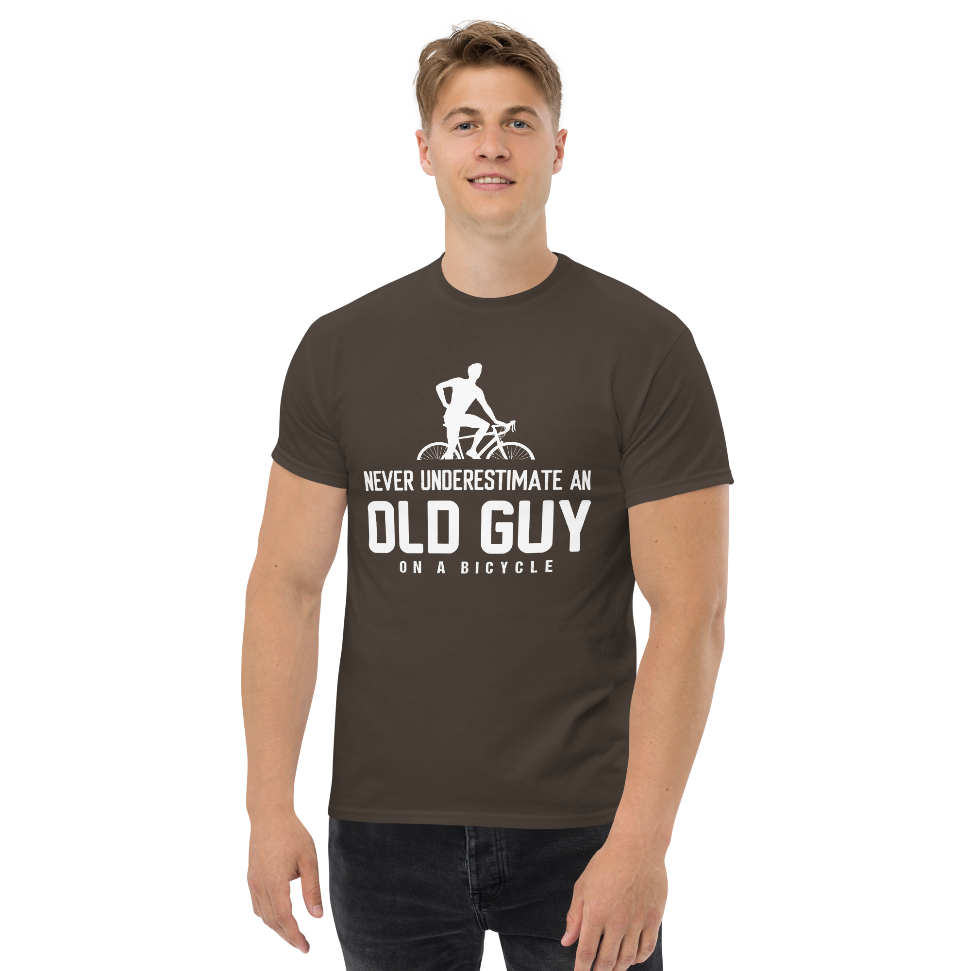 OLD GUY ON A BICYCLE unisex t-shirt