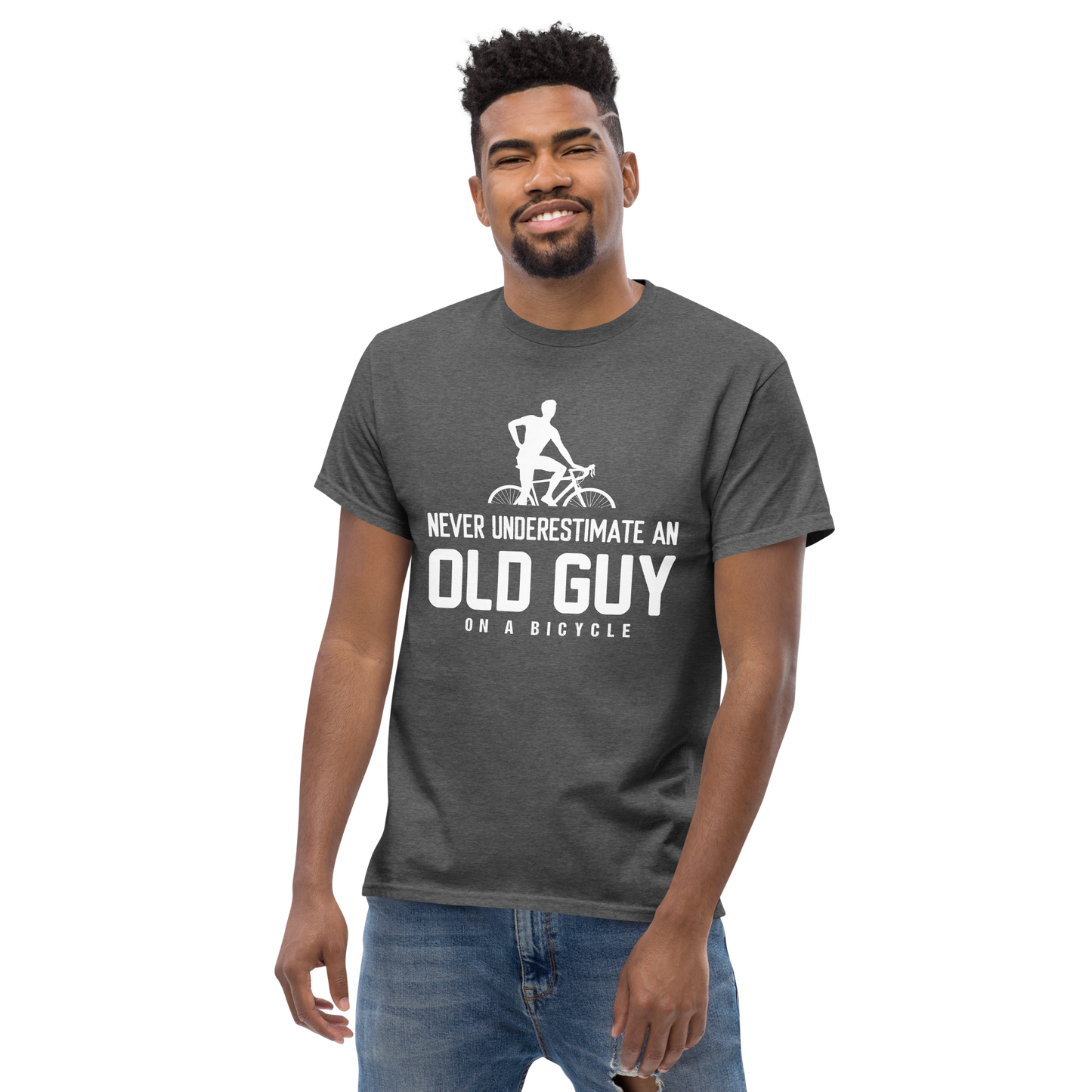 OLD GUY ON A BICYCLE unisex t-shirt