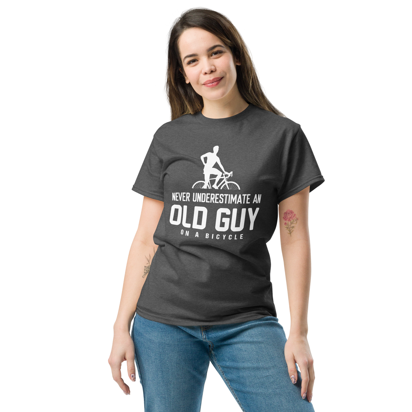 OLD GUY ON A BICYCLE unisex t-shirt