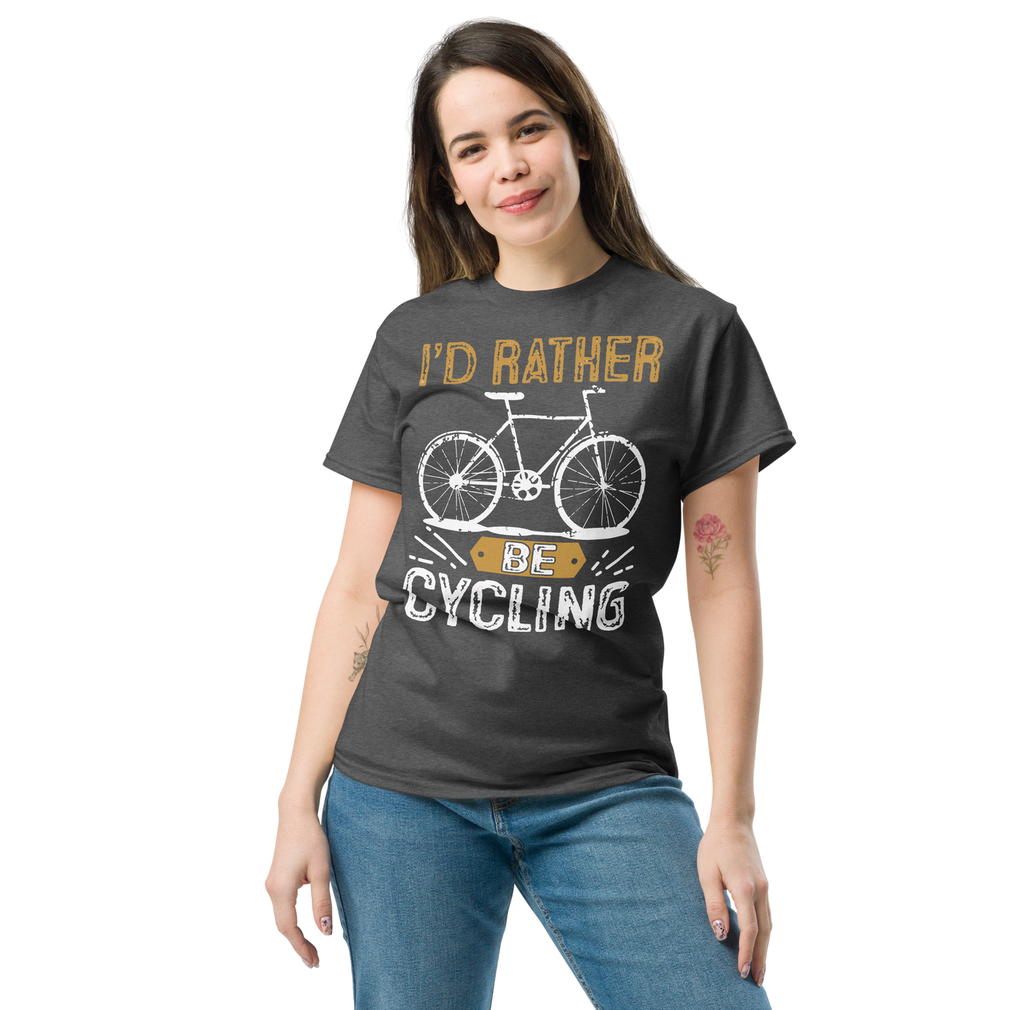 I'D RATHER BE CYCLING unisex t-shirt