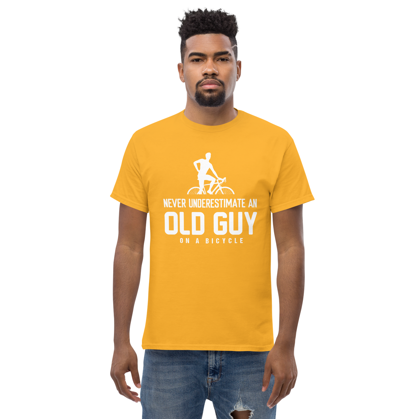 OLD GUY ON A BICYCLE unisex t-shirt