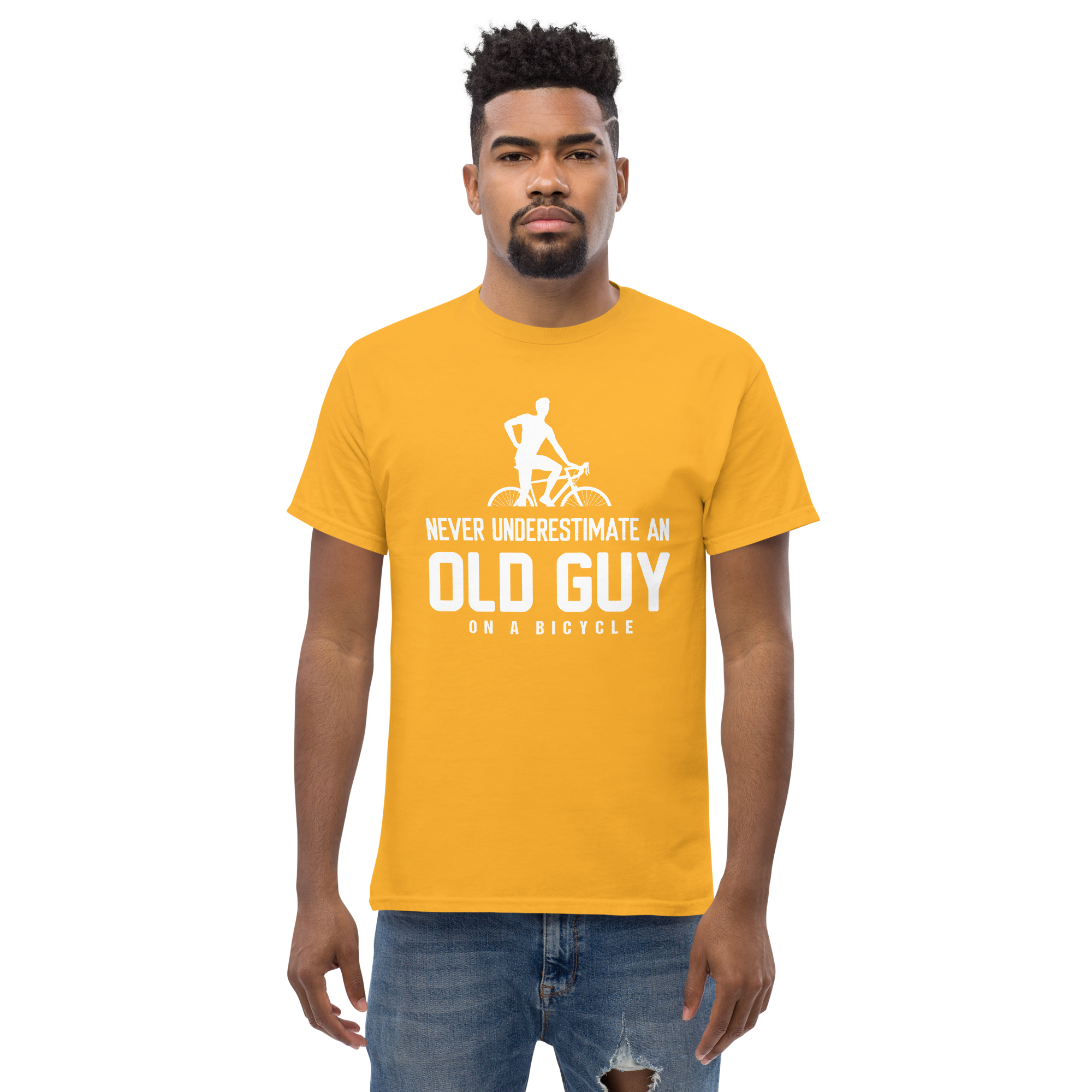 OLD GUY ON A BICYCLE unisex t-shirt