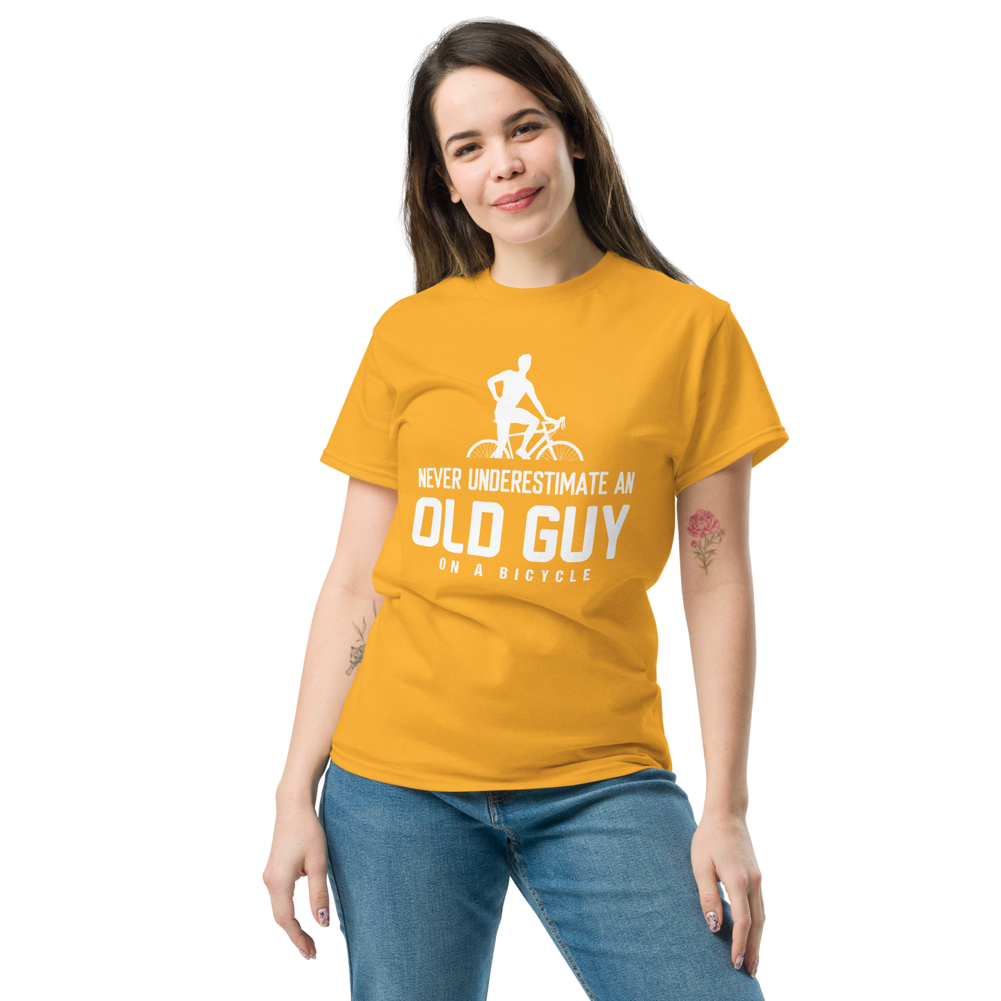 OLD GUY ON A BICYCLE unisex t-shirt