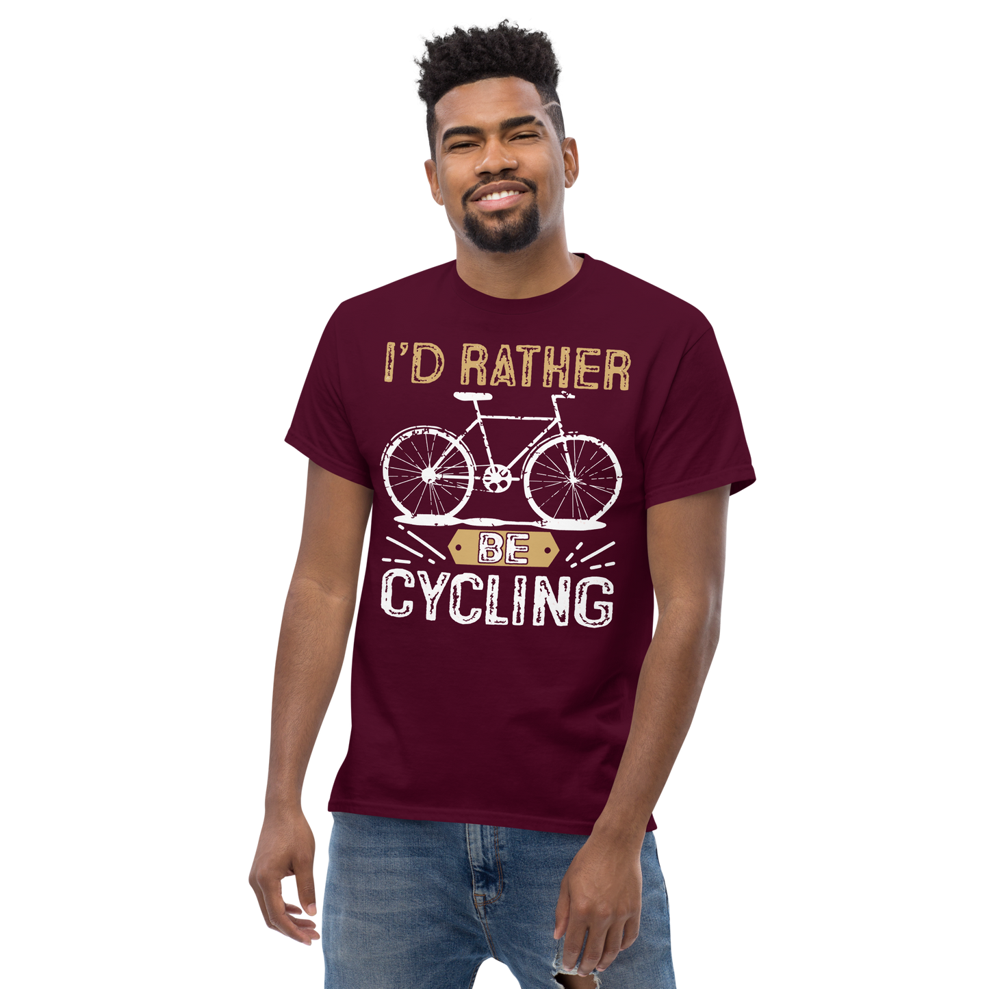 I'D RATHER BE CYCLING unisex t-shirt