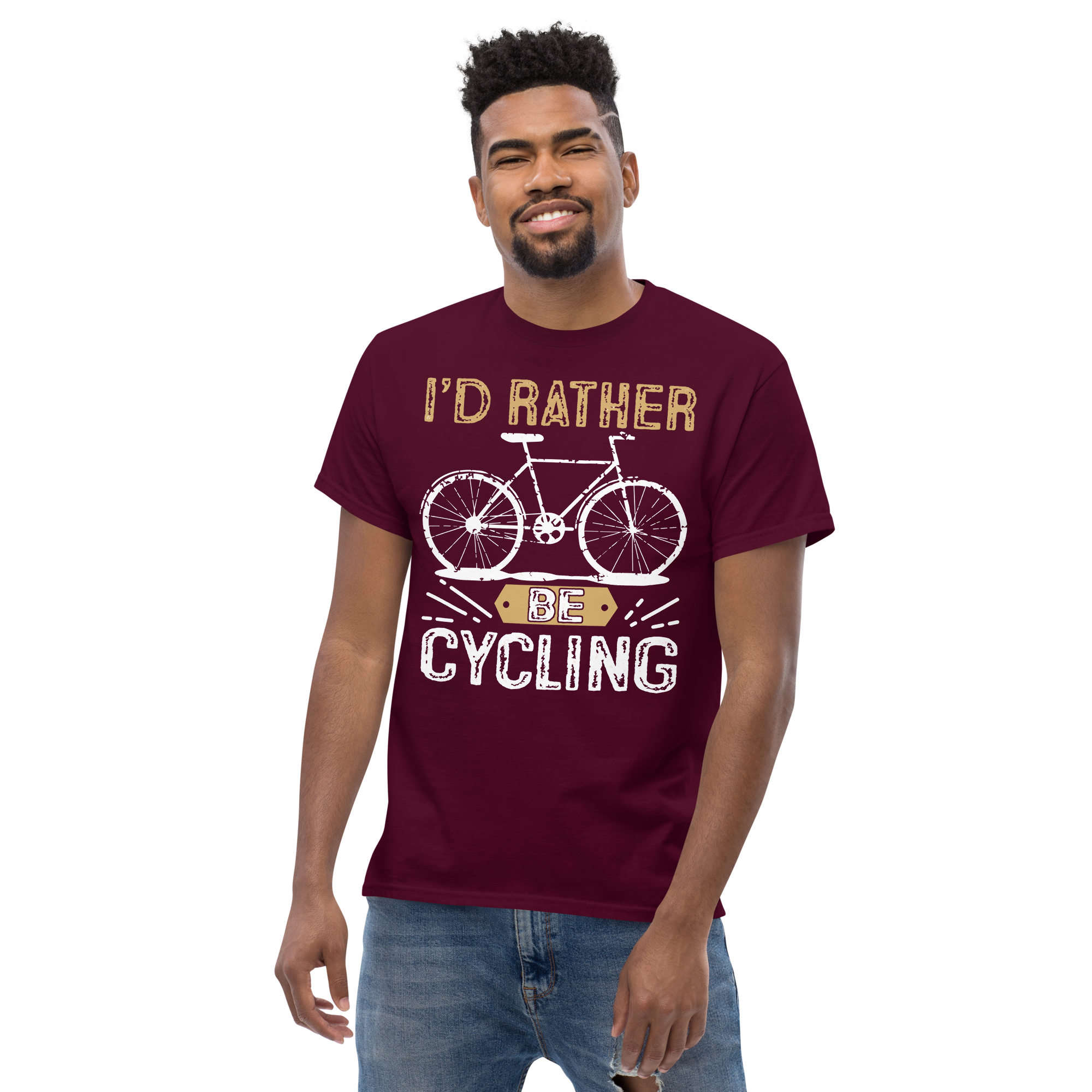 I'D RATHER BE CYCLING unisex t-shirt