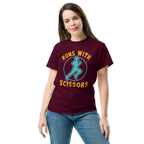 RUNS /w SCISSORS unisex t-shirt - Printoo Shop - - running, t-shirt, unisex, Unisex Classic Tee | Gildan 5000