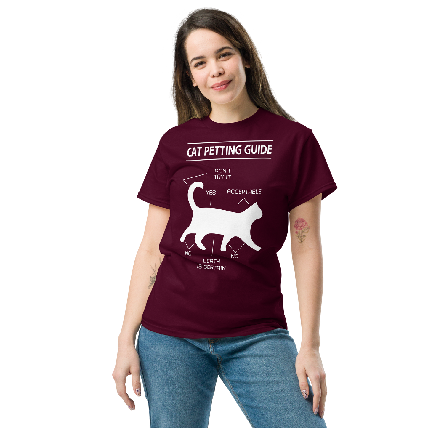 CAT PETTING GUIDE Cat series unisex cotton t-shirt