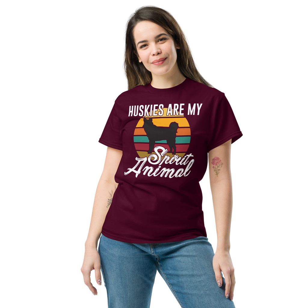 HUSKIES ARE MY SPIRIT ANIMAL unisex t-shirt