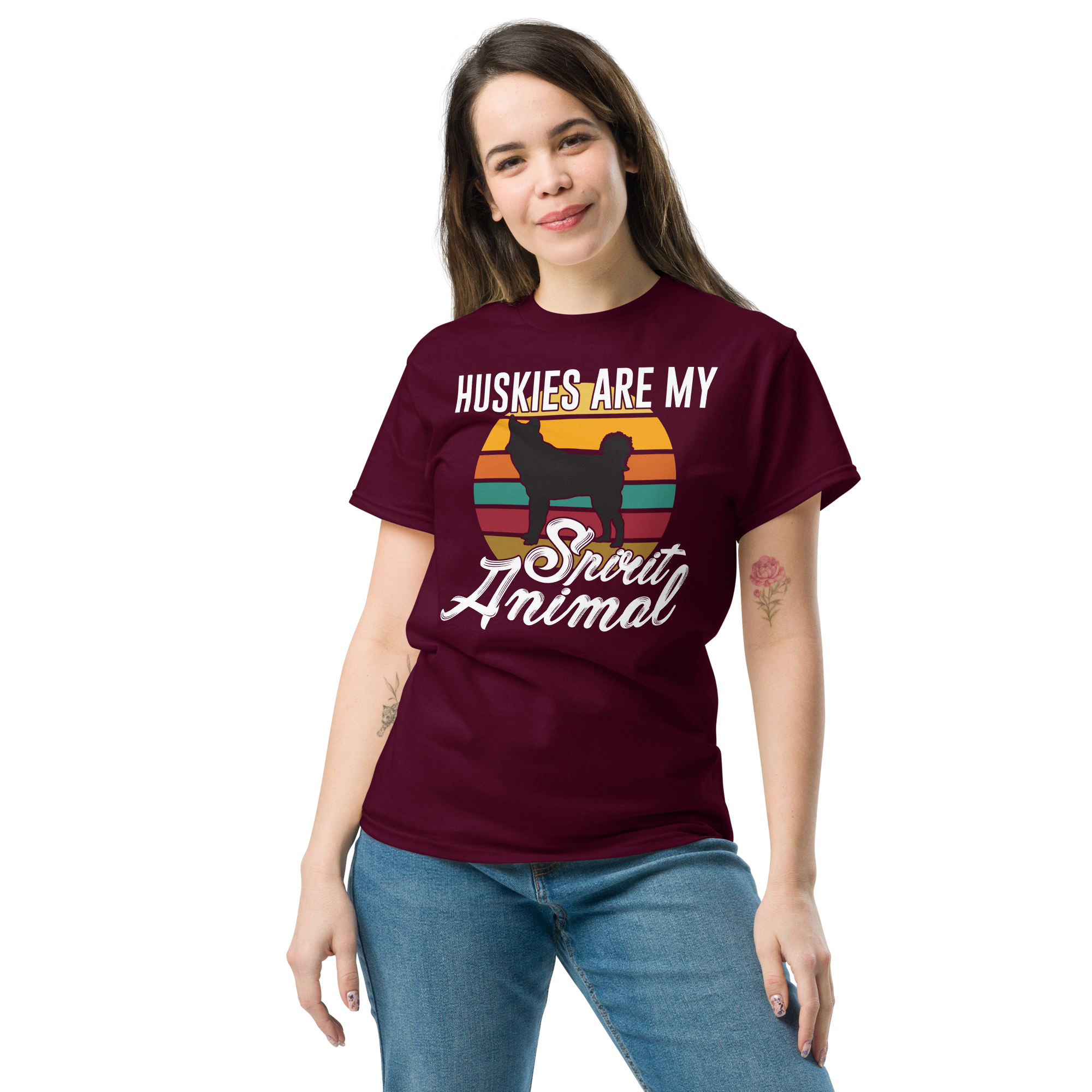 HUSKIES ARE MY SPIRIT ANIMAL unisex t-shirt