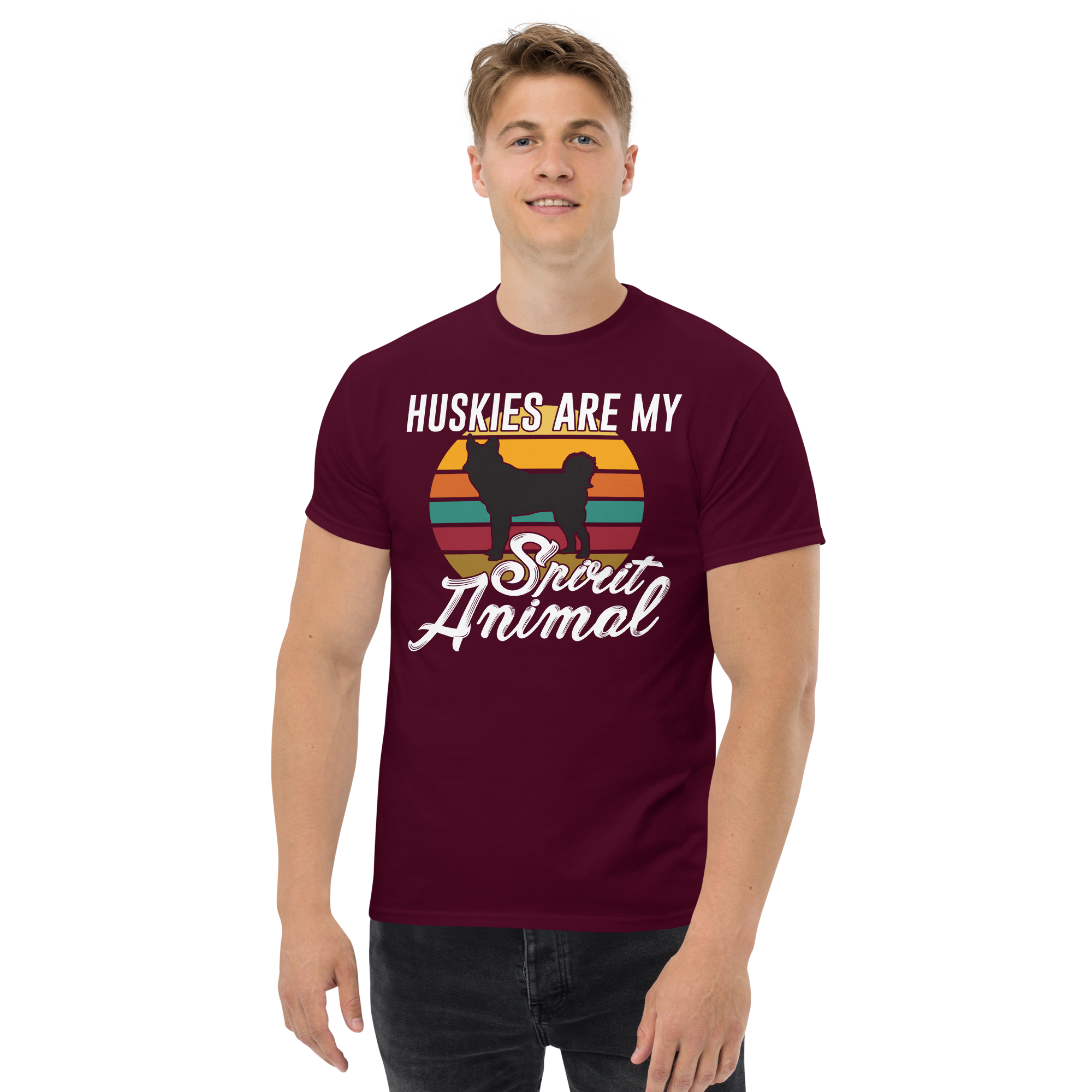 HUSKIES ARE MY SPIRIT ANIMAL unisex t-shirt