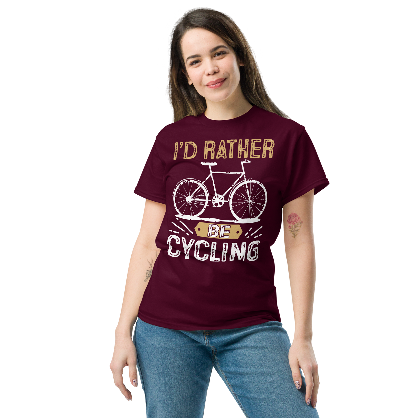 I'D RATHER BE CYCLING unisex t-shirt