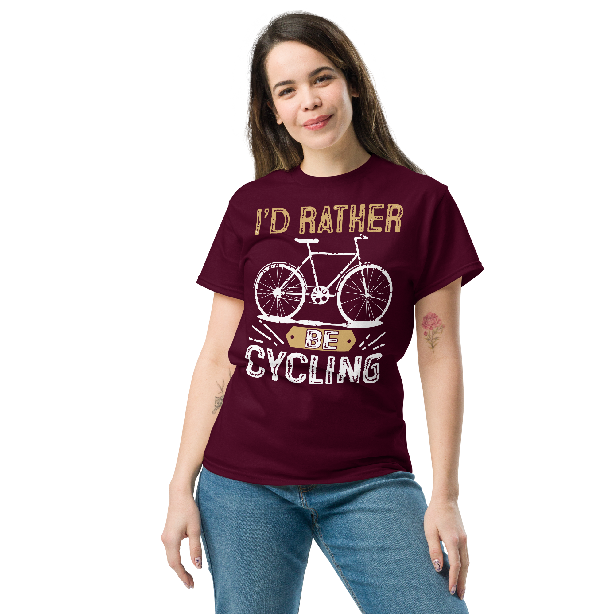 I'D RATHER BE CYCLING unisex t-shirt